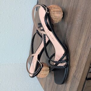 Kate Spade Black and Tan Braided Sandals